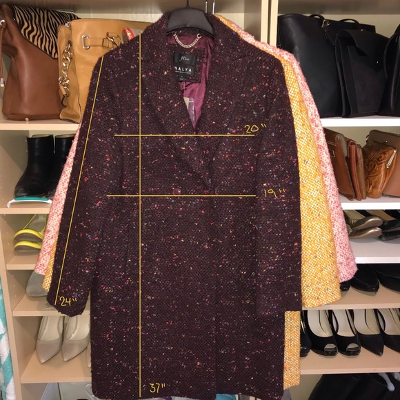 J Crew Daphne Topcoat Burgundy Tweed Multi 6